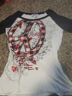 Self Esteem White Tee with Black Script Logo and Pink Accent